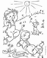 Coloring Spring Pages Kids Color Printable Kid Sheets Book Sunny Nature Sheet Preschool Fun Boys Clipart Colouring Girl Colorat Primavara sketch template