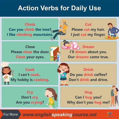 action verbs  daily  grammar