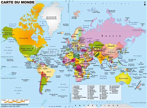 carte du monde plan des pays images arts  voyages