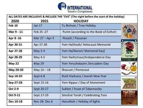 jewish holidays calendar template printable