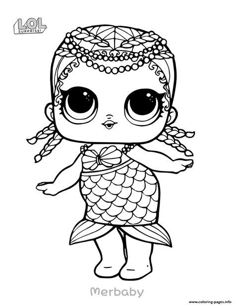 mermaid lol surprise doll merbaby coloring page printable coloring home