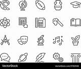 School Subjects Icons Vector Line Royalty Vectors sketch template