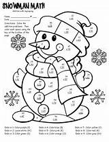 Addition Digit Color Number Double Math Coloring Winter Regrouping Sheet Facts Template sketch template