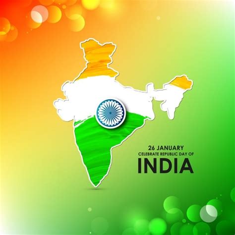 free vector background with a map republic day of india