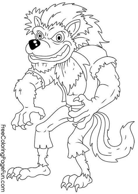 halloween coloring pages werewolf