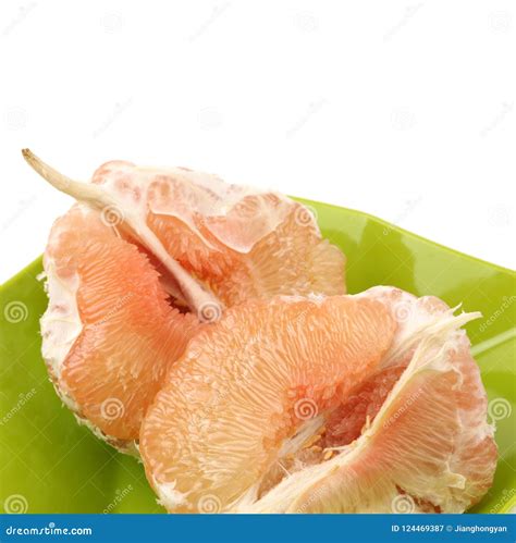 peeled grapefruit sections stock image image  fresh plate