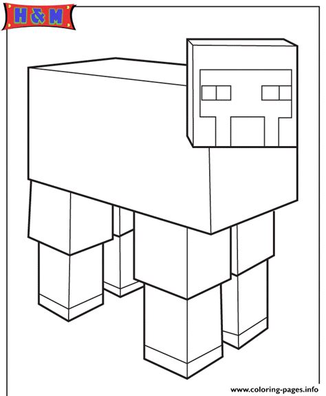 minecraft sheep coloring page printable