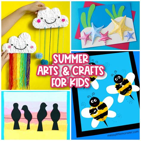 easy  fun summer arts  crafts  kids messy  monster