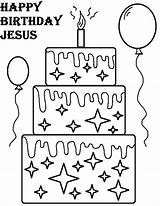 Jesus Birthday Coloring Happy Pages Printable Kids Cake Born Sunday School Church Color Cards Lesson Craft Printables Crafts Banner Print sketch template