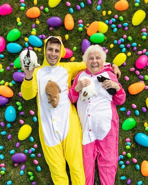 93 year old grandma and her grandson dress up in ridiculous outfits and