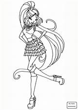 Winx Club Flora Coloring Pages Season Drawing Bloom Color Drawings Layla Print Printable Getcolorings Categories sketch template