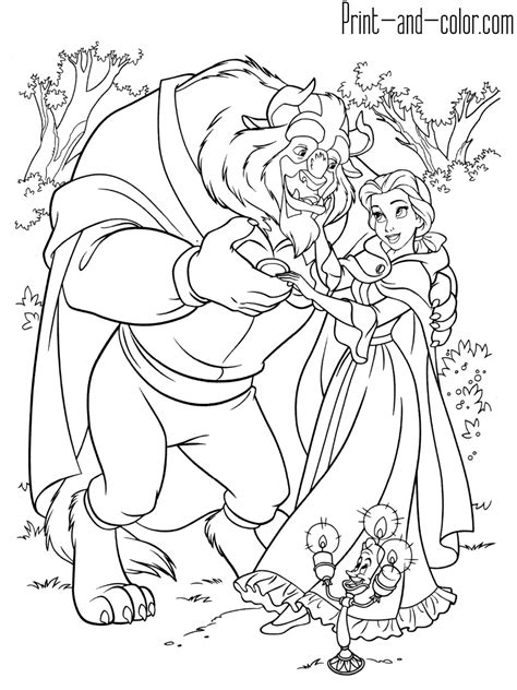 beauty   beast coloring pages print  colorcom
