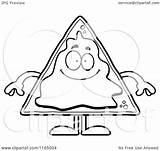 Nacho Mascot Happy Clipart Coloring Cartoon Surprised Outlined Vector Thoman Cory Royalty Clipartof sketch template
