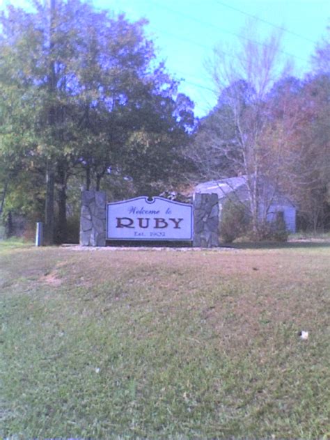 ruby sc ruby welcome sign on hwy 9 from chesterfield