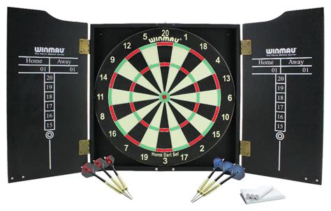 winmau home double sided dartboard cabinet  darts set reviews updated april