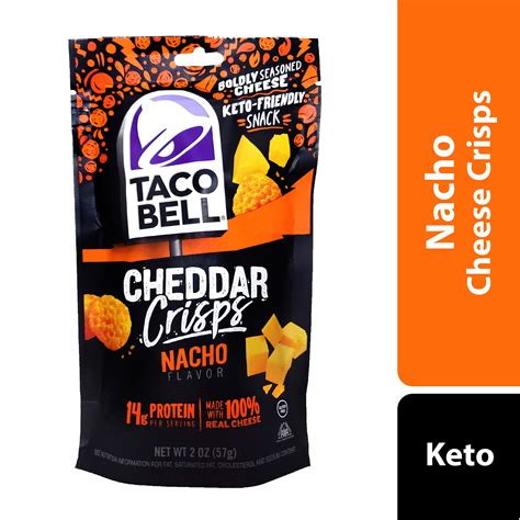 taco bell keto friendly nacho flavor cheddar cheese crisp crackers  oz walmartcom