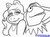 Piggy Kermit Muppets Muppet Frog Coloringhome Beaker Hearts Azcoloring sketch template