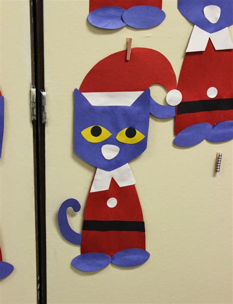 pete  cat saves christmas craft template teach junkie