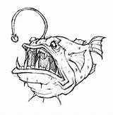 Angler Monster Fishing sketch template