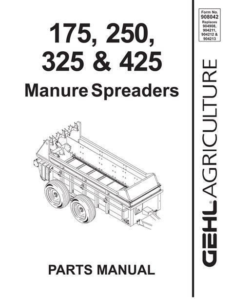 gehl   manure spreader parts manual heavy equipment parts attachments heavy equipment