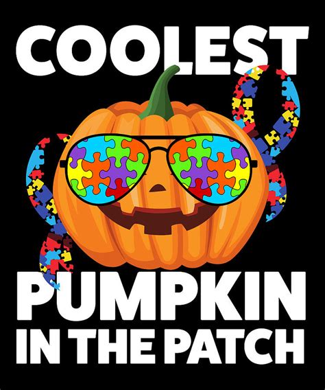 Coolest Pumpkin In The Patch Autism 2022 Halloween Costume Digital Art