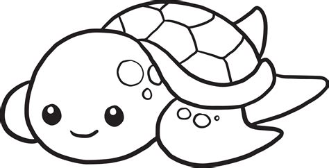 turtle cartoon doodle kawaii anime coloring page cute illustration