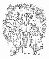 Coloring Christmas Pages Printable Adult Drawing Carolers Drawings Carol Family Sheets Colorit Color Books Colouring 2nd Ty Santa Holiday Sheet sketch template