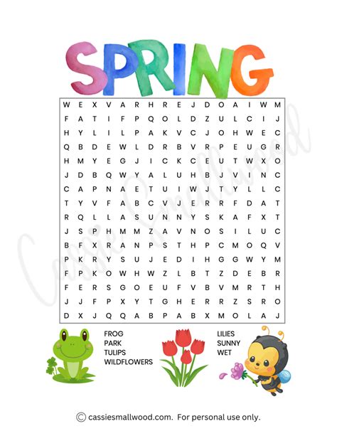 cute spring word search puzzles  printable cassie smallwood