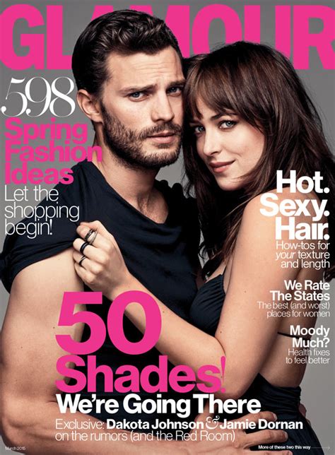 dakota johnson s glamour cover — sexy with jamie dornan for march 2015 hollywoodlife