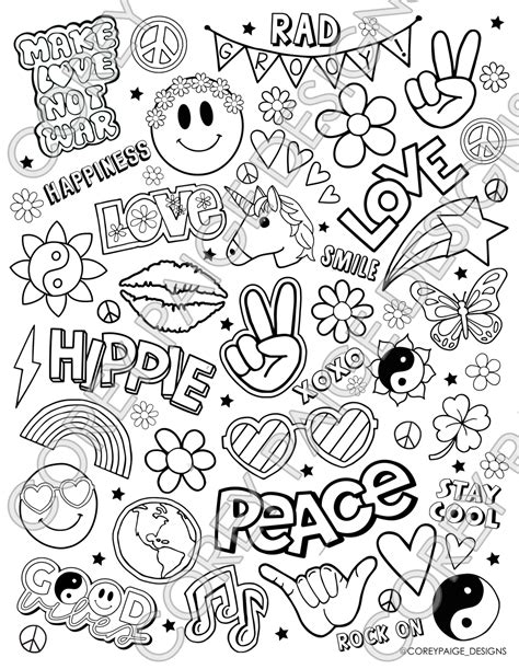 good vibes coloring sheet pack