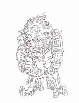 Titanfall Mech Ogre Coloring sketch template