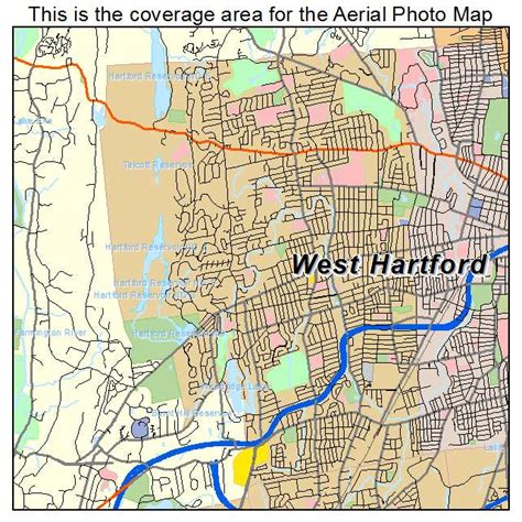 aerial photography map  west hartford ct connecticut