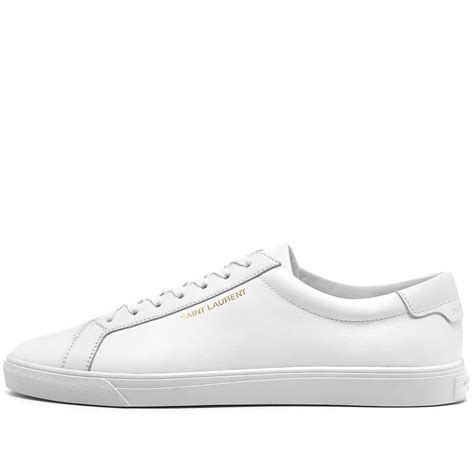 saint laurent andy clean leather sneaker triple white