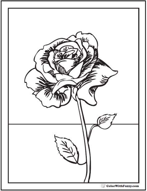 printable rose flower coloring realistic rose coloring pages