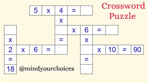 crossword puzzle  maths maths crossword puzzle youtube