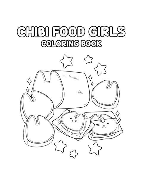 chibi food girls coloring book kawaii coloring books  etsy australia