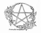 Wiccan Wicca Pagan Adult Pentacle Pentagram Designlooter sketch template