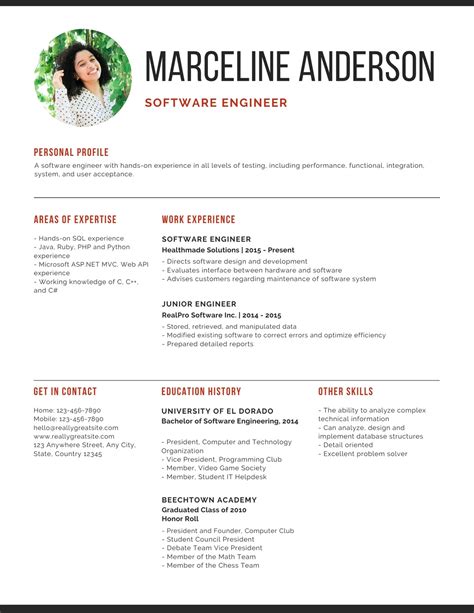 simple professional software engineer resume templates  canva