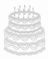 Coloring Cake Birthday Pages Happy Printable Kids Color Disney Tiered Sheets Teddy Bear Template Print Getdrawings Choose Board Big Popular sketch template