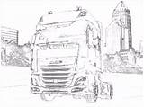 Kleurplaat Daf Xf Coloring Vrachtwagen Scania Kleurplaten Rodo Oren Buntute sketch template