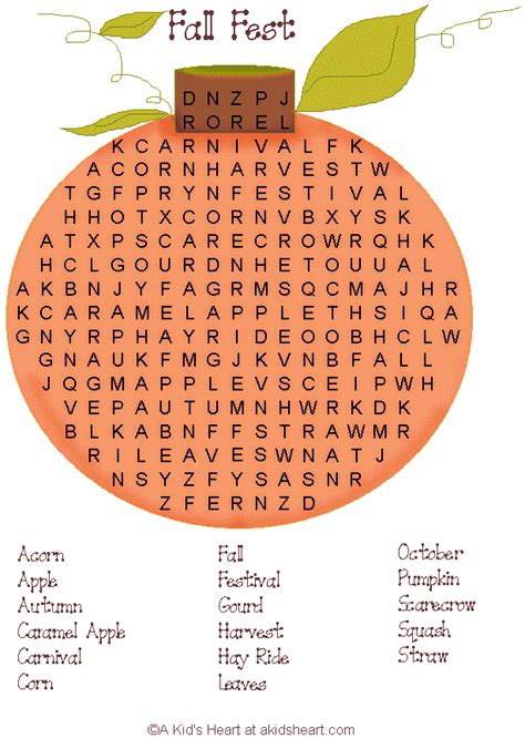 halloween word search fall words autumn activities fall coloring page