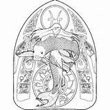 Zodiac Pisces sketch template