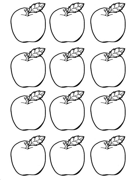 printable apple cut outs sketch coloring page apple coloring pages