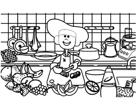 cooking demonstration  kitchen coloring pages  print