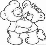 Coloring Bear Teddy Girl Boy Hugging Drawing Hug Coloring4free Bears Related Posts Clipartmag sketch template