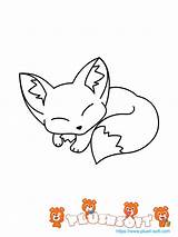 Coloring Printable Fox Cute Pages Color Kids Animal sketch template