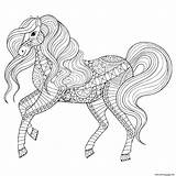 Coloring Pages Animal Zentangle Adult Stress Printable Horse Animals Anti Print Book Popular sketch template