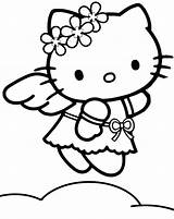 Coloring Kitty Hello Cartoon Pages Angel Fly Cliparts Princess Clipart Popular Characters Library Print Flowers Clip Favorites Add sketch template