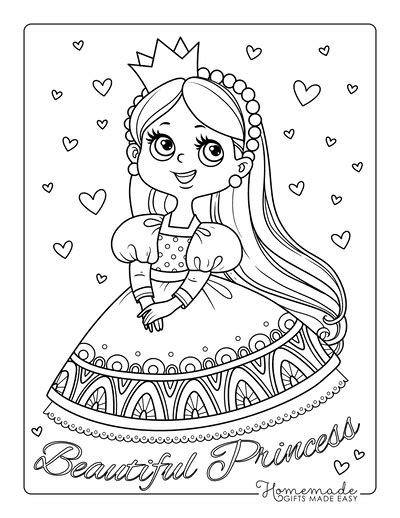 beautiful princess coloring page  printable coloring pages vlrengbr