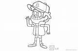 Dipper Gravity Falls Coloring Pages Printable Kids sketch template